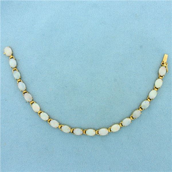 Opal Tennis Bracelet in 14k Yellow Gold