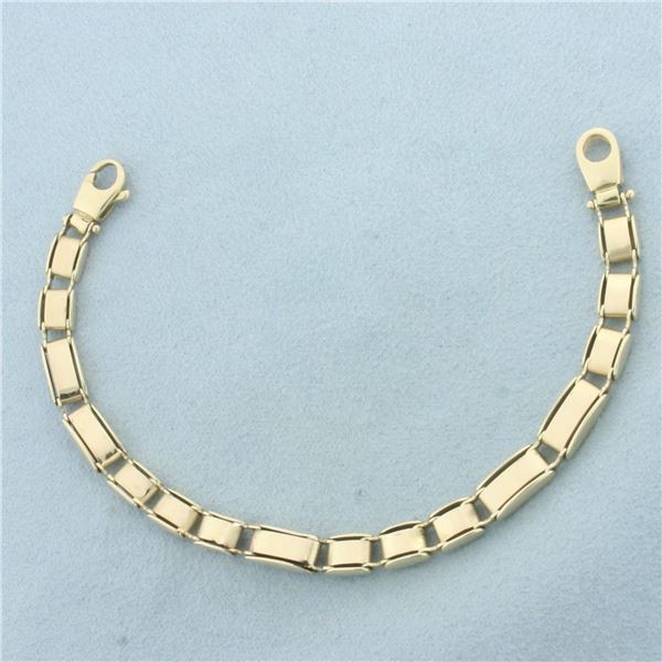 Italian Tank Track Bracelet in 14k Yellow Gold