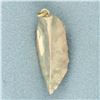 Image 2 : Diamond Leaf Charm in 14k Yellow Gold
