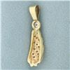 Image 2 : Designer Diamond Pendant in 14k Yellow Gold