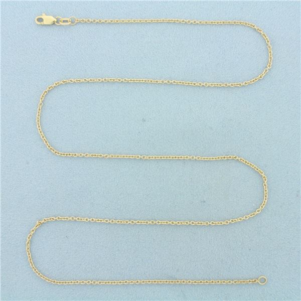 Italian 20 Inch Cable Link Chain Necklace in 14k Yellow Gold