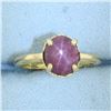 Image 1 : Star Ruby Solitaire Ring in 14k Yellow Gold