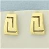 Image 1 : Greek Key Earrings in 18k Yellow Gold