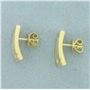 Image 2 : Greek Key Earrings in 18k Yellow Gold