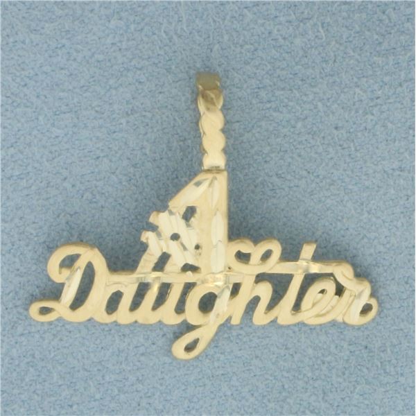 Number One #1 Daughter Pendant in 14k Yellow Gold