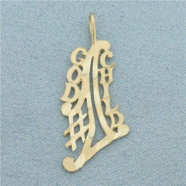 Number One #1 Godchild Pendant in 14k Yellow Gold