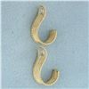 Image 1 : J-Hoop Rope Design Stud Earring Jacket Enhancers in 14k Yellow Gold