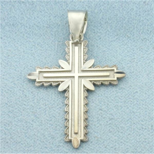 Cross Pendant in 14k White Gold