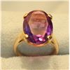 Image 2 : Color Changing Lab Sapphire Ring in 14k Yellow Gold