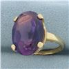 Image 3 : Color Changing Lab Sapphire Ring in 14k Yellow Gold