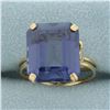Image 1 : Color Changing Lab Alexandrite Solitaire Ring in 18k Yellow Gold