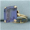 Image 3 : Color Changing Lab Alexandrite Solitaire Ring in 18k Yellow Gold