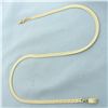Image 1 : 15.5 Inch Choker Herringbone Link Chain Necklace  in 14k Yellow Gold