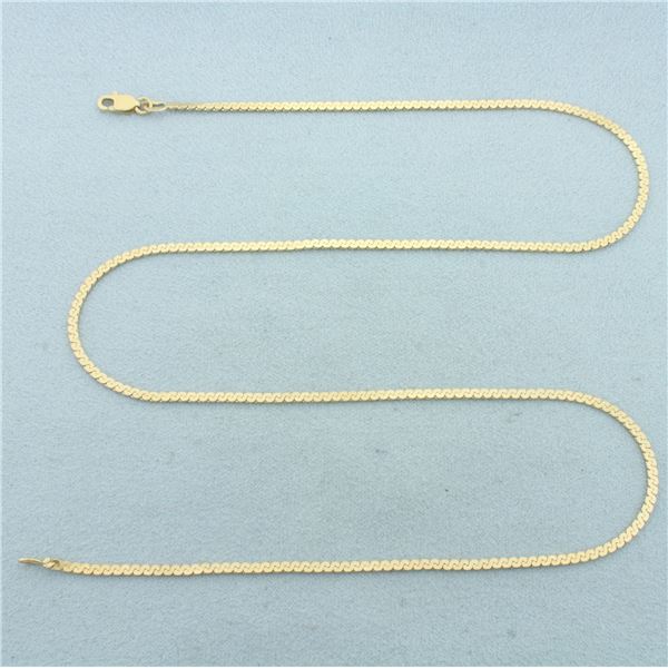 19 Inch S-Link Chain Necklace in 14k Yellow Gold