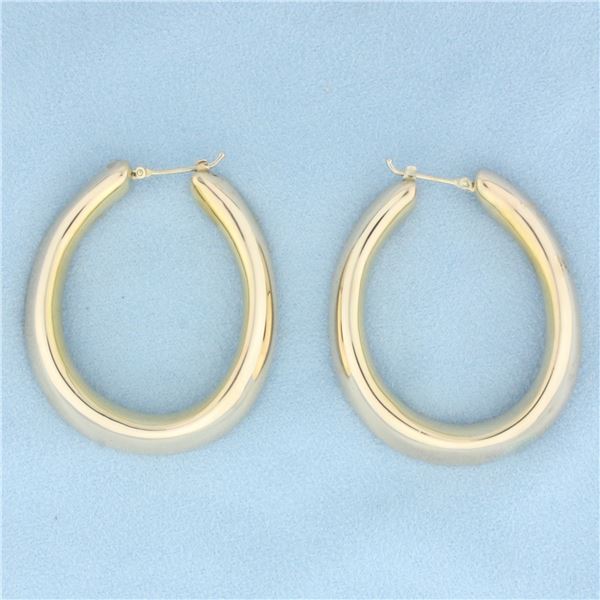 Large Italian Hoop Earrings in 14k Yellow Gold