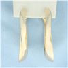 Image 2 : Large Italian Hoop Earrings in 14k Yellow Gold