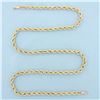 Image 1 : 25 Inch Rope Link Chain Necklace in 10k Yellow Gold