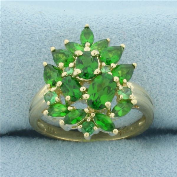Green Garnet Ring in 10k Yellow Gold
