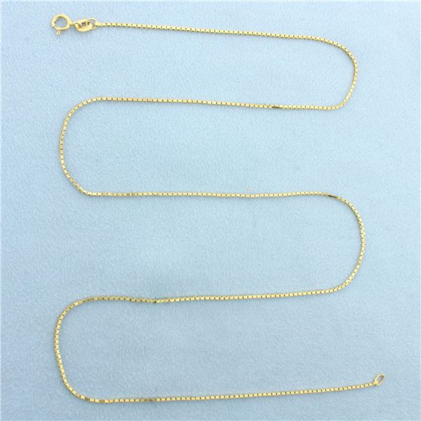 20 Inch Box Link Chain Necklace in 18k Yellow Gold