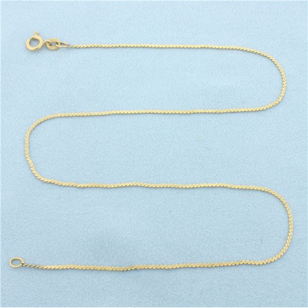 15 Inch Italian S-Link Chain Necklace in 14k Yellow Gold