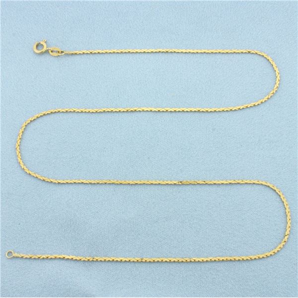 16 Inch Italian Heart Link Chain Necklace in 14k Yellow Gold