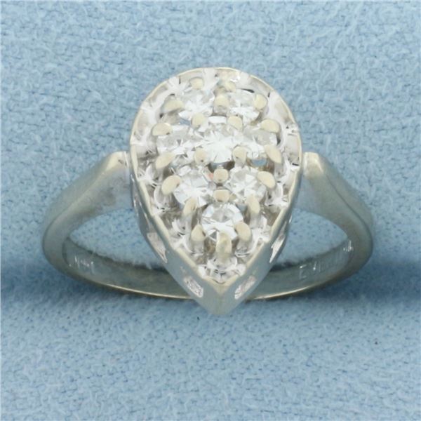 Diamond Pear Shaped Ring in 14k White Gold
