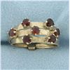 Image 1 : Garnet Stacking Rings Set of 3 in 14k Yellow Gold
