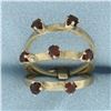 Image 2 : Garnet Stacking Rings Set of 3 in 14k Yellow Gold