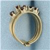 Image 3 : Garnet Stacking Rings Set of 3 in 14k Yellow Gold