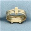 Image 4 : Garnet Stacking Rings Set of 3 in 14k Yellow Gold