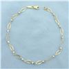 Image 1 : Ball Bead Link Anklet in 14k Yellow and White Gold