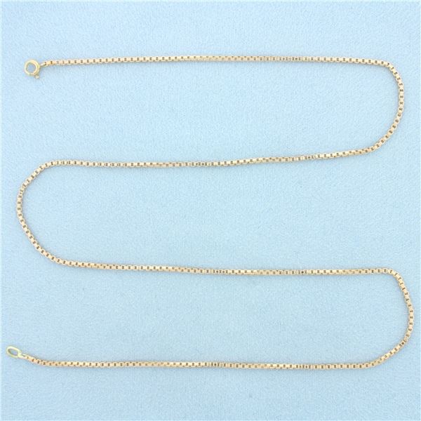 20 Inch Box Link Chain Necklace in 14k Rose Gold