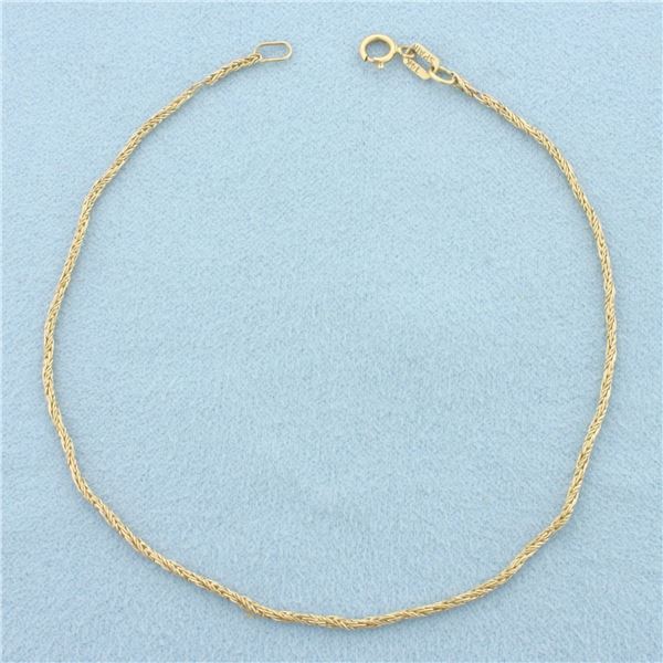 Wheat Link Bracelet in 14k Yellow Gold