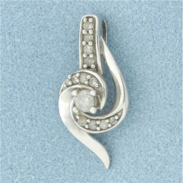 Diamond Pendant in 10k White Gold