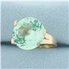 Image 2 : Mint Green Tourmaline Solitaire Ring in 14k Yellow Gold