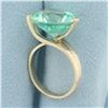 Image 3 : Mint Green Tourmaline Solitaire Ring in 14k Yellow Gold