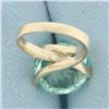 Image 4 : Mint Green Tourmaline Solitaire Ring in 14k Yellow Gold