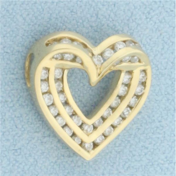 Diamond Heart Pendant in 10k Yellow Gold