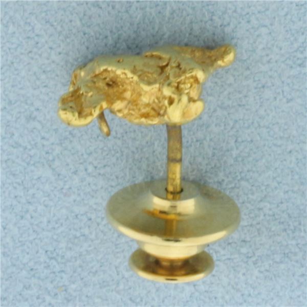 Gold Nugget Tie Tack or Pin