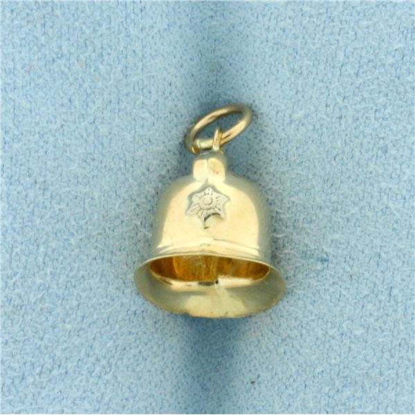 Vintage Police Helmet Charm in 9k Yellow Gold