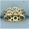 Image 1 : Black Enamel Cut Out Band Ring in 14k Yellow Gold
