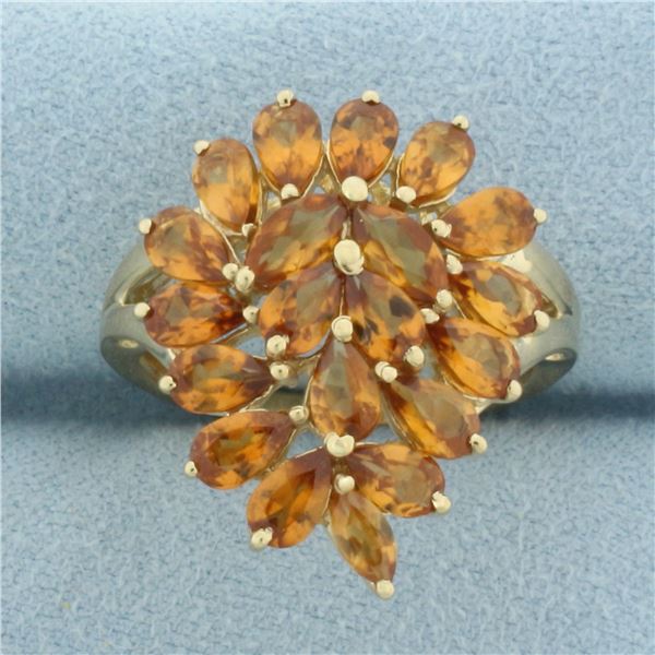 Golden Citrine Statement Ring in 10k Yellow Gold
