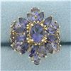 Image 1 : Tanzanite Statement Ring in 10k Yellow Gold