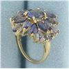 Image 3 : Tanzanite Statement Ring in 10k Yellow Gold