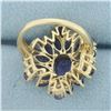 Image 4 : Tanzanite Statement Ring in 10k Yellow Gold