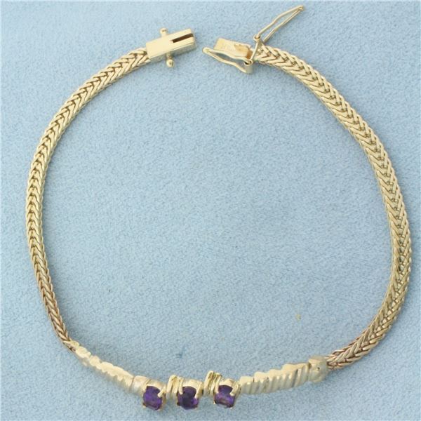 Amethyst Bracelet in 14k Yellow Gold