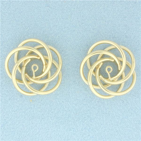 Knot Design Stud Earring Jacket Enhancers in 14k Yellow Gold