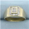 Image 1 : Mens Invisible Set Diamond Ring in 10k Yellow Gold