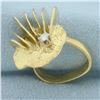 Image 2 : Modern Abstract Designer 3D Diamond Ring in 18k Yellow Gold