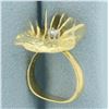Image 3 : Modern Abstract Designer 3D Diamond Ring in 18k Yellow Gold